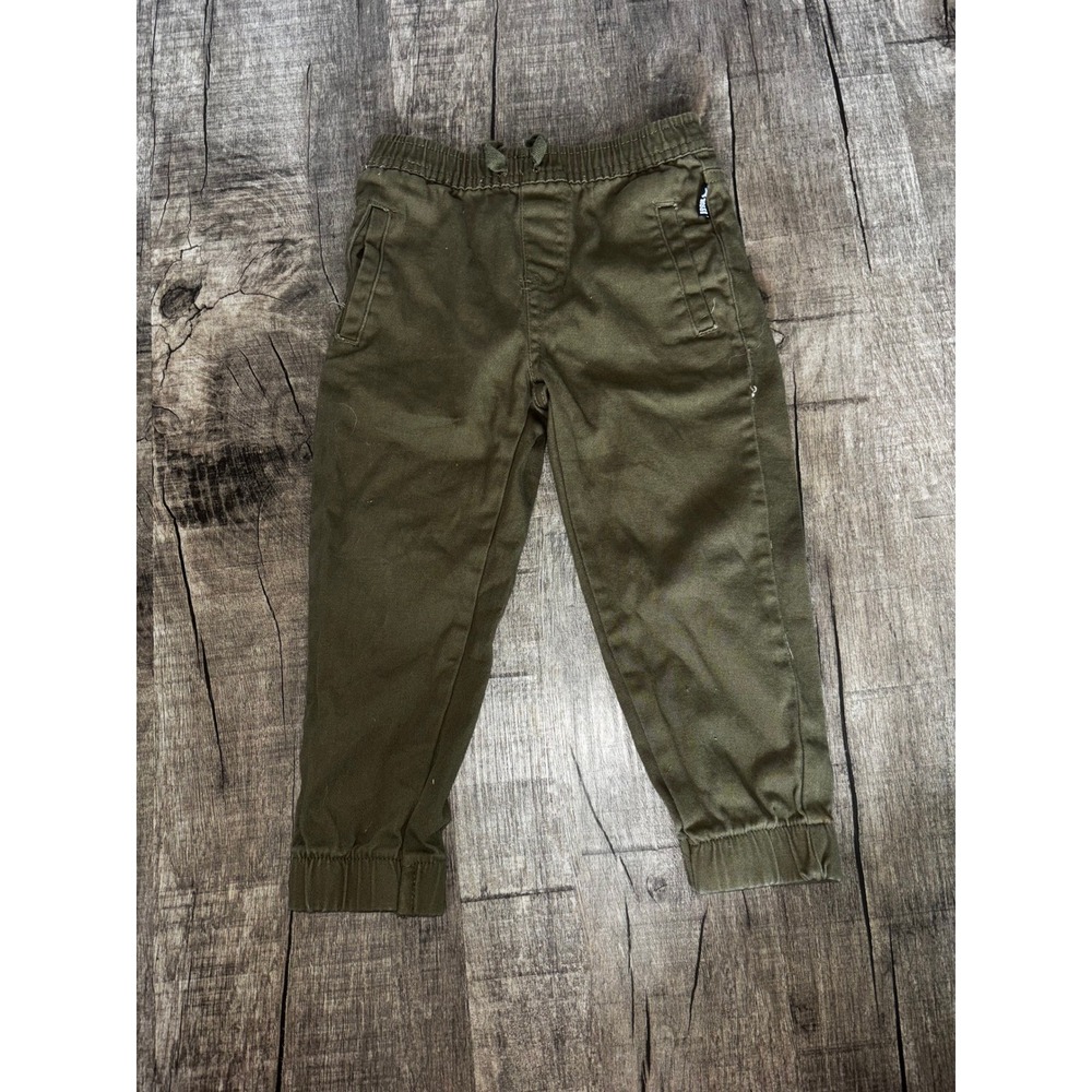 Eddie Bauer Kids Olive Green Jogger Pants Size 3T Elastic Waist Cuffs